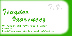 tivadar vavrinecz business card